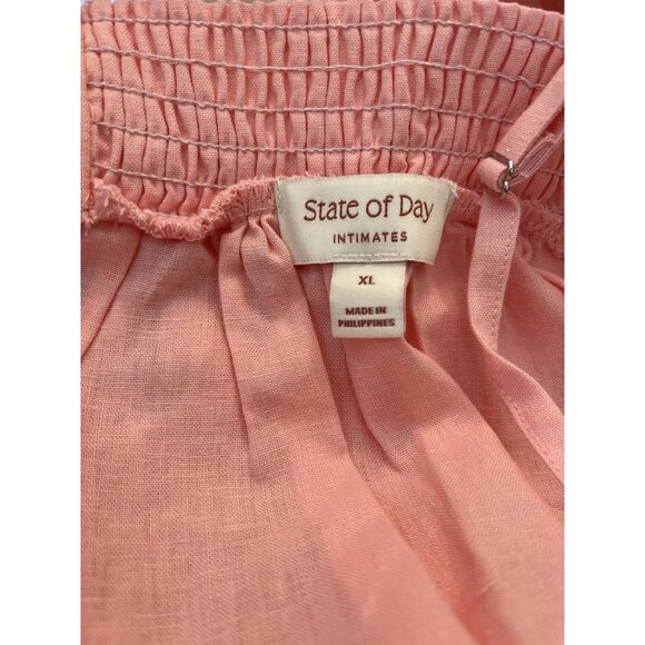 Ladies XL Sleep Set Pink Tank Cami & Shorts Pajamas Linen Blend Pul On NWT - Picture 7 of 9